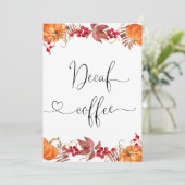 Herfst Decaf-koffiekaart Kaart (Staand voorkant)