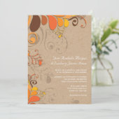 Herfst Deco Floral zwaait met kraftpapier Kaart (Staand voorkant)