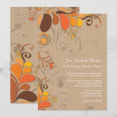 Herfst Deco Floral zwaait met kraftpapier Kaart (Voorkant / Achterkant)