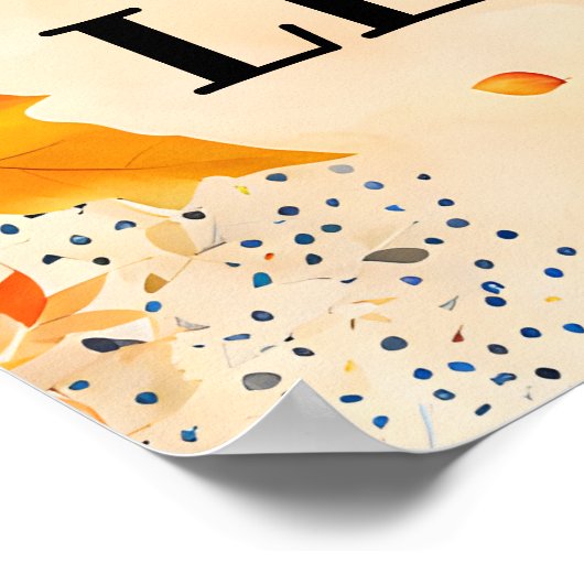 Herfst Decor: herfst bries en herfst verlaat Herfs Poster (Hoek)