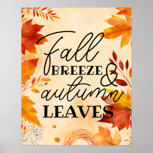 Herfst Decor: herfst bries en herfst verlaat Herfs Poster