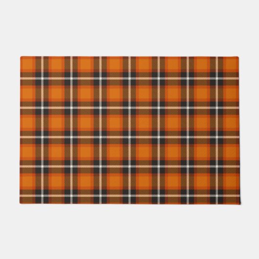 Herfst Decor Oranje Tartan Klassiek Deurmat (Voorkant)