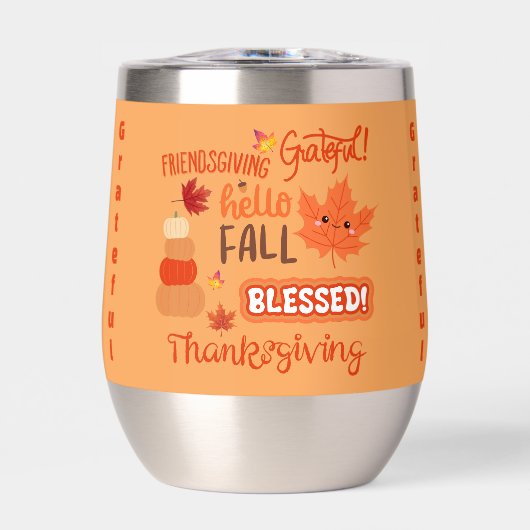 Herfst Decor Pompoen Thanksgiving op Sinaasappel | (Voorkant)