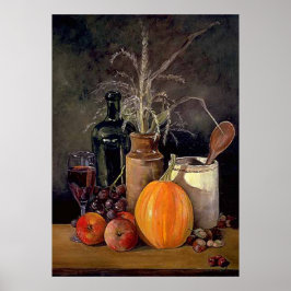 Herfst decoratie op tafel print