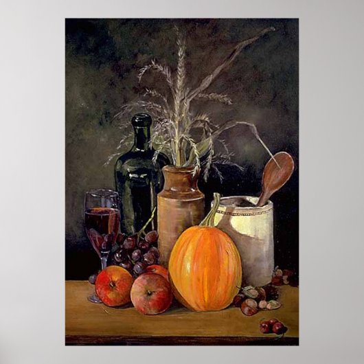 Herfst decoratie op tafel print (Voorkant)