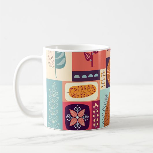 Herfst Decoratieve  Achtergrondkunst Koffiemok (Links)