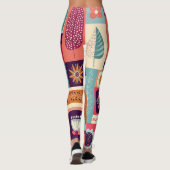 Herfst Decoratieve Achtergrondkunst Leggings (Achterkant)