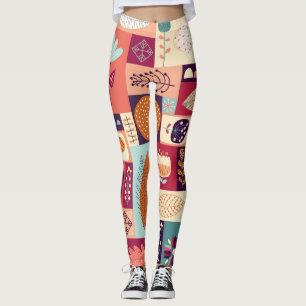 Herfst Decoratieve Achtergrondkunst Leggings