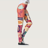 Herfst Decoratieve Achtergrondkunst Leggings (Rechts)