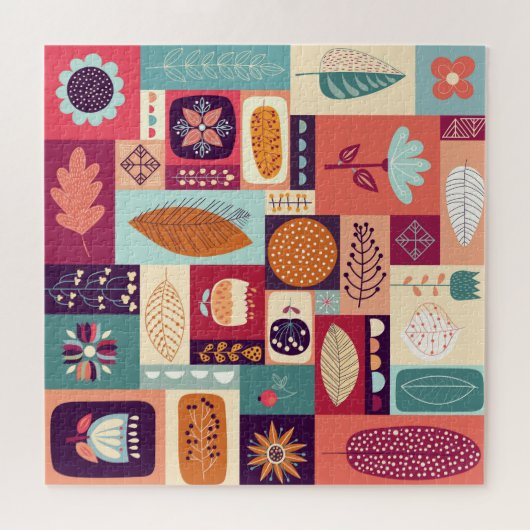 Herfst Decoratieve  Achtergrondkunst Legpuzzel (Horizontaal)