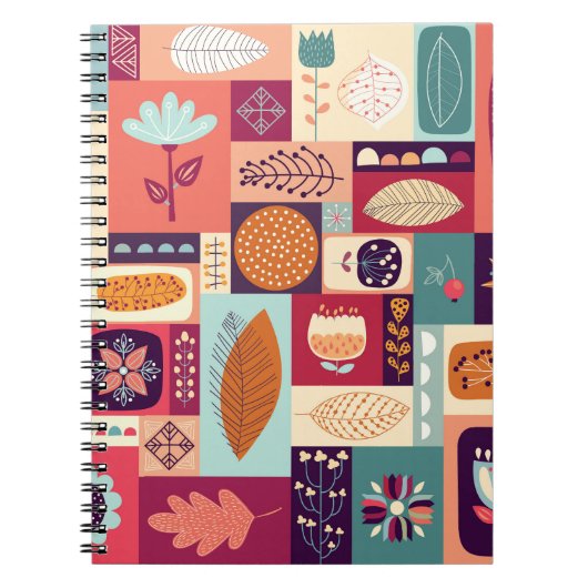 Herfst Decoratieve Achtergrondkunst Notitieboek (Voorkant)
