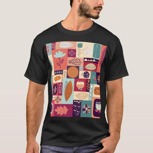 Herfst Decoratieve Achtergrondkunst T-shirt (Voorkant)