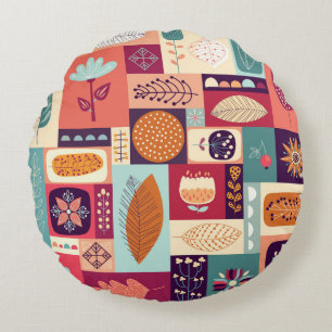 Herfst decoratieve vintage achtergrondkunst rond kussen