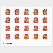 Herfst Deer Alebrije Ronde Sticker (Vel)