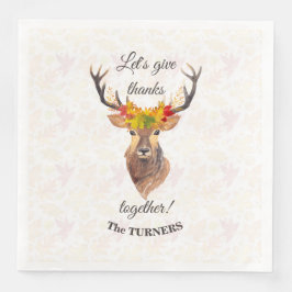 Herfst Deer Laten we Bedankt samen Thanksgiving ge Servet