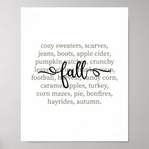 Herfst Definitie Gezellig Herfst Woorden Thanksgiv Poster