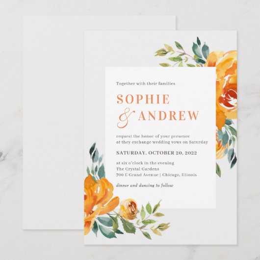 Herfst Delight Herfst Huwelijksuitnodigingen AUD Bedankkaart (Voorkant / Achterkant)