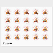 Herfst Delights Cupcake Oogst Dankdag Ronde Sticker (Vel)