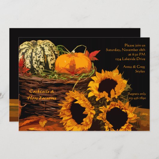 Herfst Delights Uitnodiging (Voorkant / Achterkant)