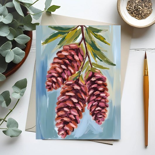 Herfst Dennenkegels Aquarel Herfst Briefkaart