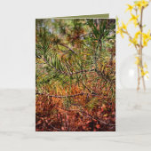 Herfst Dennennaalden Kaart (Gele Bloem)