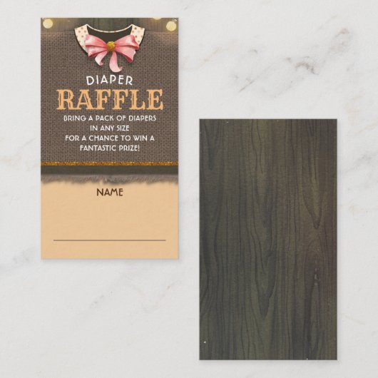 Herfst Diaper Raffle Ticket Enclosure Kaart (Voorkant / Achterkant)