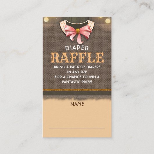 Herfst Diaper Raffle Ticket Enclosure Kaart (Voorkant)