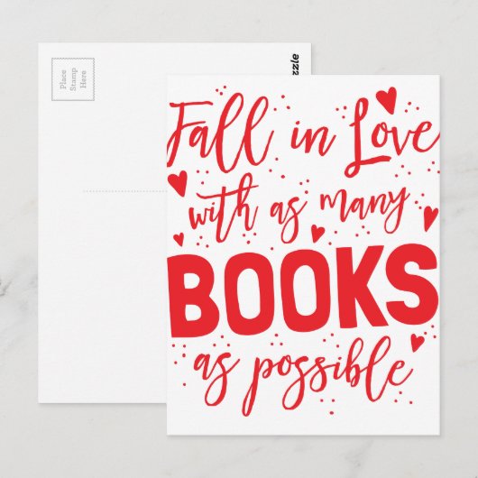 herfst die zoveel mogelijk verliefd is op boeken briefkaart (Voorkant / Achterkant)