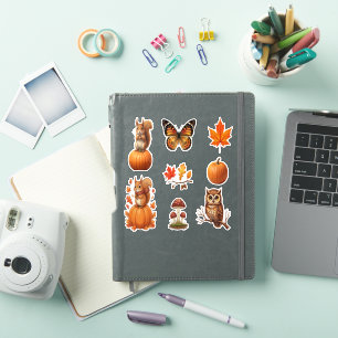 Herfst Dieren En Mooie Bladeren Sticker