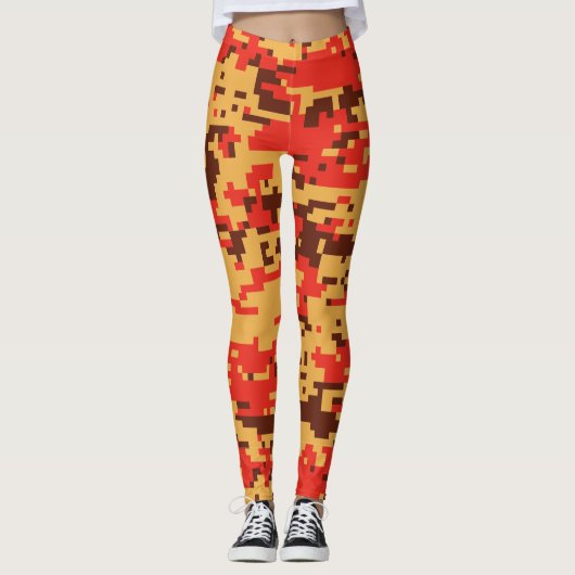 Herfst Digital Camo Pattern Leggings (Voorkant)