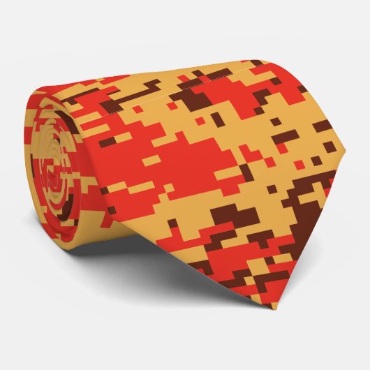 Herfst Digital Camo Pattern Stropdas (Opgerold)