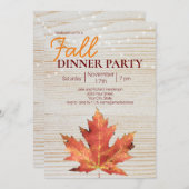 Herfst Dinner Party String Lights Wood Kaart (Voorkant / Achterkant)