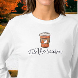 Herfst Dit Het Seizoen Monogram Koffie T-shirt