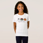Herfst Dit Het Seizoen Script Ghost Apples Pompoen T-shirt (Voorkant volledig)