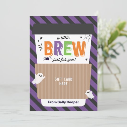 Herfst docent Halloween Coffee Gift Kaart (Staand voorkant)