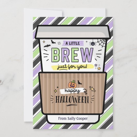 Herfst docent Halloween Coffee Gift Kaart (Voorkant)