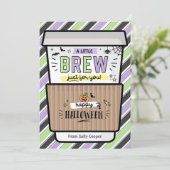 Herfst docent Halloween Coffee Gift Kaart (Staand voorkant)