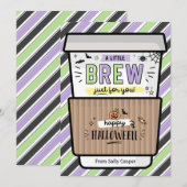 Herfst docent Halloween Coffee Gift Kaart (Voorkant / Achterkant)