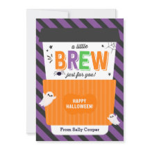 Herfst docent Halloween Coffee Gift Kaart