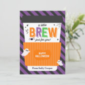 Herfst docent Halloween Coffee Gift Kaart (Staand voorkant)
