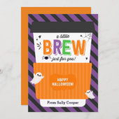 Herfst docent Halloween Coffee Gift Kaart (Voorkant / Achterkant)