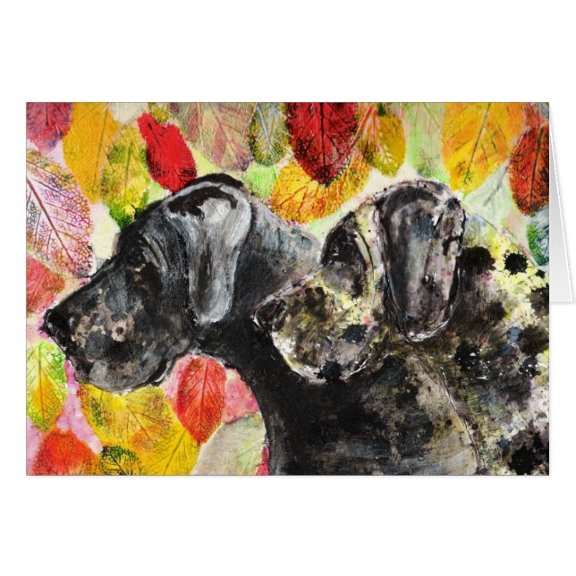 Herfst Dog Art Great Dane (Voorkant Horizontaal)