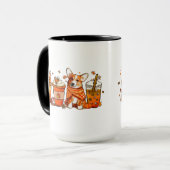 Herfst Dog Coffee Mok, Corgi Dog Mok, Herfst Vibes Mok (Voorkant links)