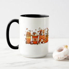 Herfst Dog Coffee Mok, Corgi Dog Mok, Herfst Vibes Mok