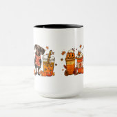 Herfst Dog Coffee Mok, Dachsund Dog Mok, Herfst Vi Mok (Midden)
