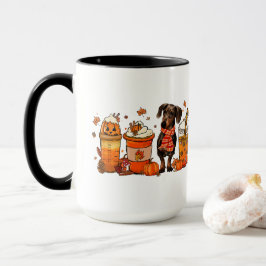 Herfst Dog Coffee Mok, Dachsund Dog Mok, Herfst Vi Mok