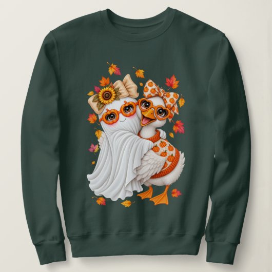 herfst Domme Gans spook Halloween Herfst Trui (Design voorkant)