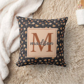 Herfst Donker Moody Terracotta Bloemenmonogram Naa Kussen (Deken)