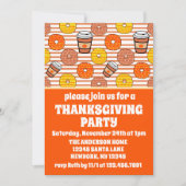 Herfst Donuts & Coffee Thanksgiving Party Sinaasap Kaart (Voorkant)