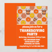 Herfst Donuts & Coffee Thanksgiving Party Sinaasap Kaart (Voorkant / Achterkant)